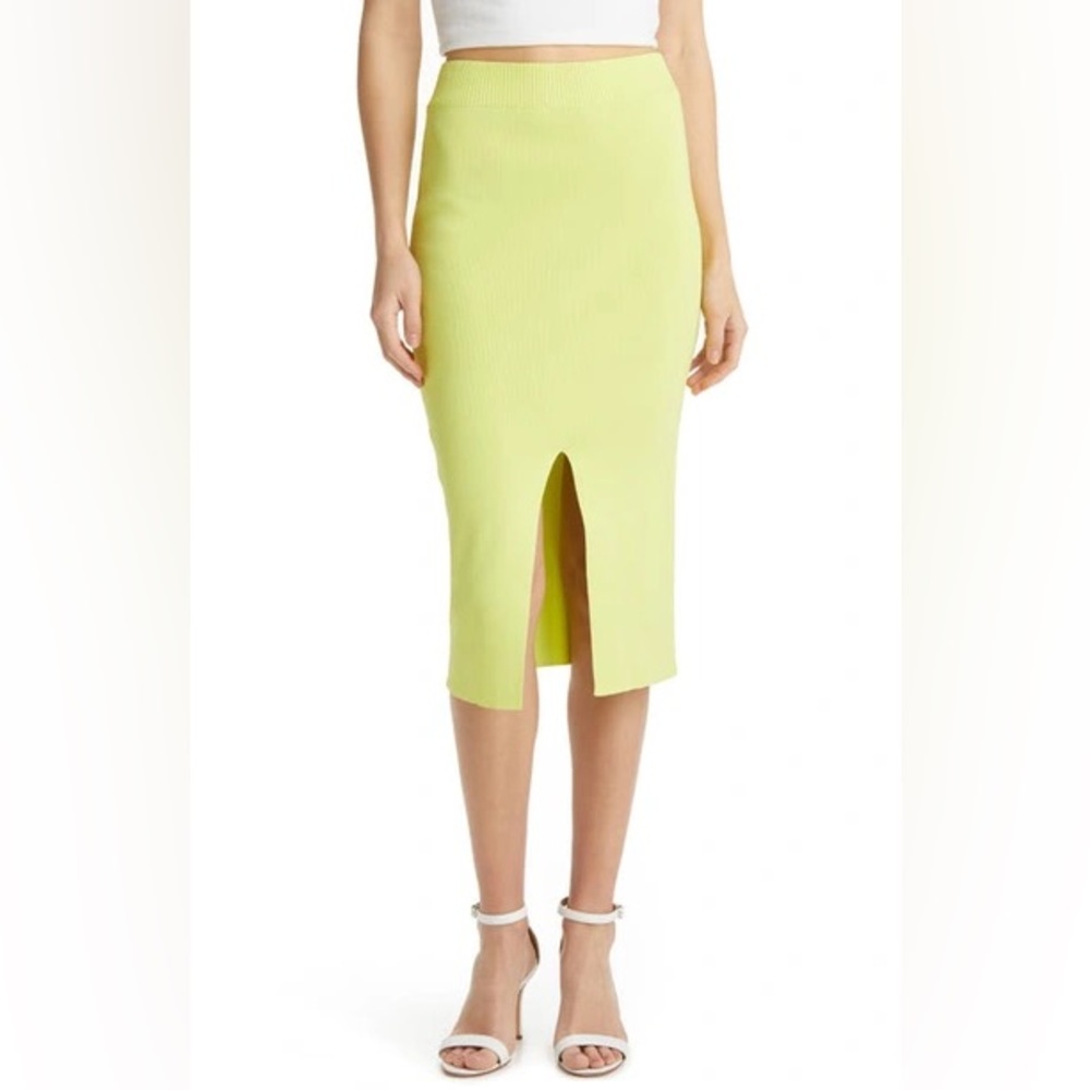 Neon Knit Midi Pencil skirt